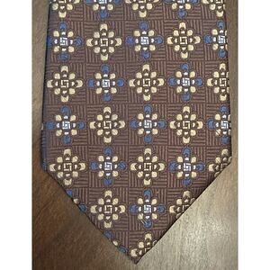Forsyth Of Canada Brown Blue Hand Made 100% Silk Men’s Neck Tie Made In China